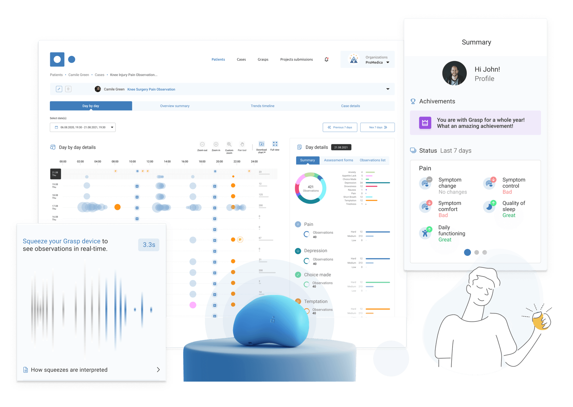 Redesign and rewrite of medtech mobile app for Bluetooth® stress tracker by zaven