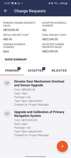Android app, Change Requests