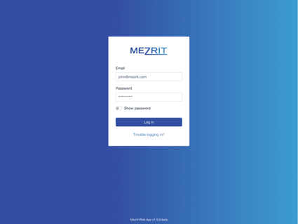 Mezrit Admin Web App - Login